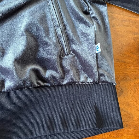 Adidas Originals Firebird Track Jacket Wms M Luxe Velvet Velour Ink Blue Trefoil - Picture 12 of 17